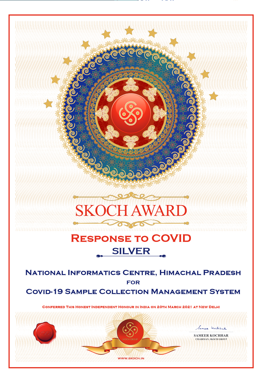 Certificate Skoch Award 2020